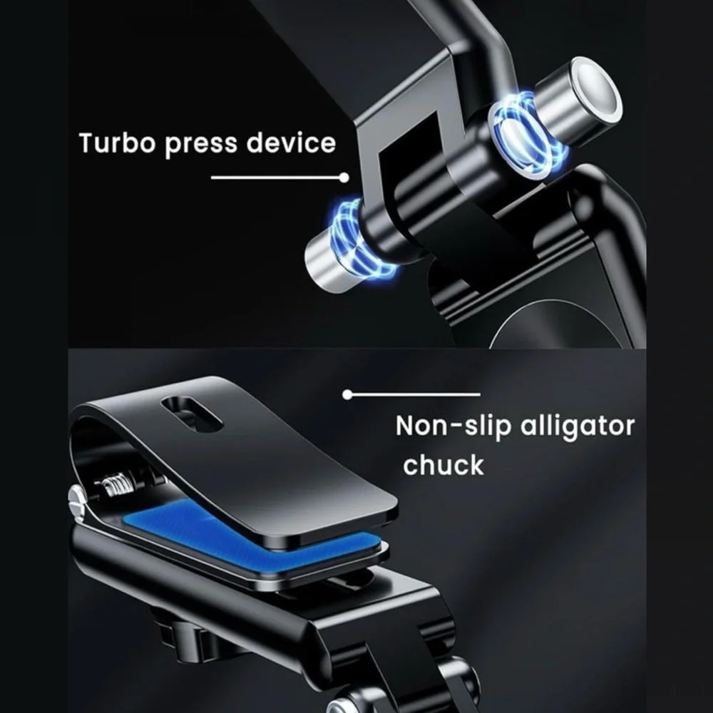 New Black 360° Rotatable Sun Visor Phone Mount Holder for Car